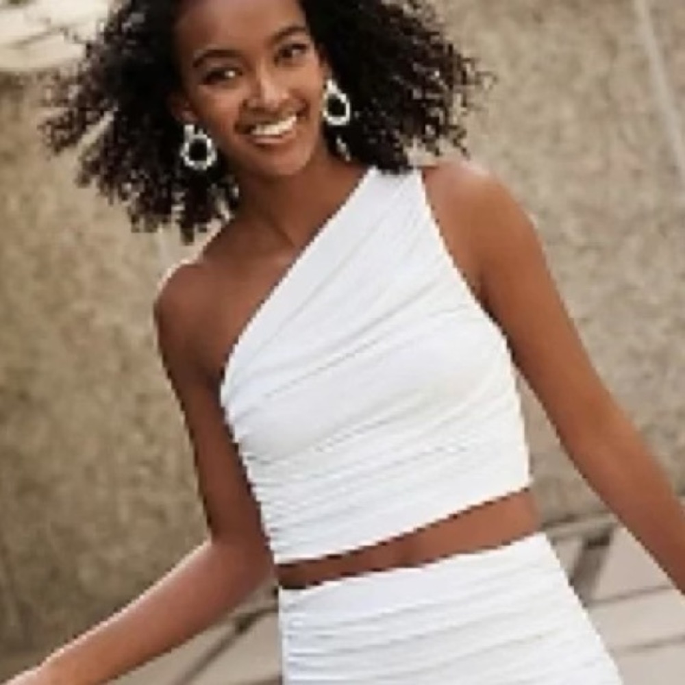 Express White One-Shoulder Blouse